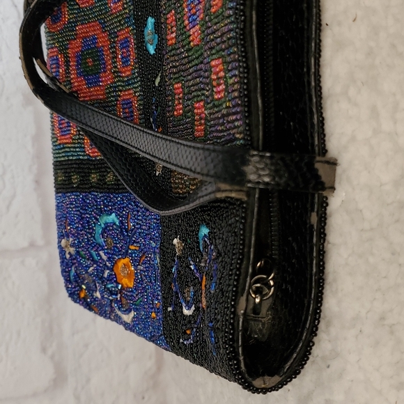 Vintage beaded, Embroidered satchel purse - Picture 10 of 11